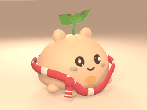A short loop of Nuku breathing softly in its scarf